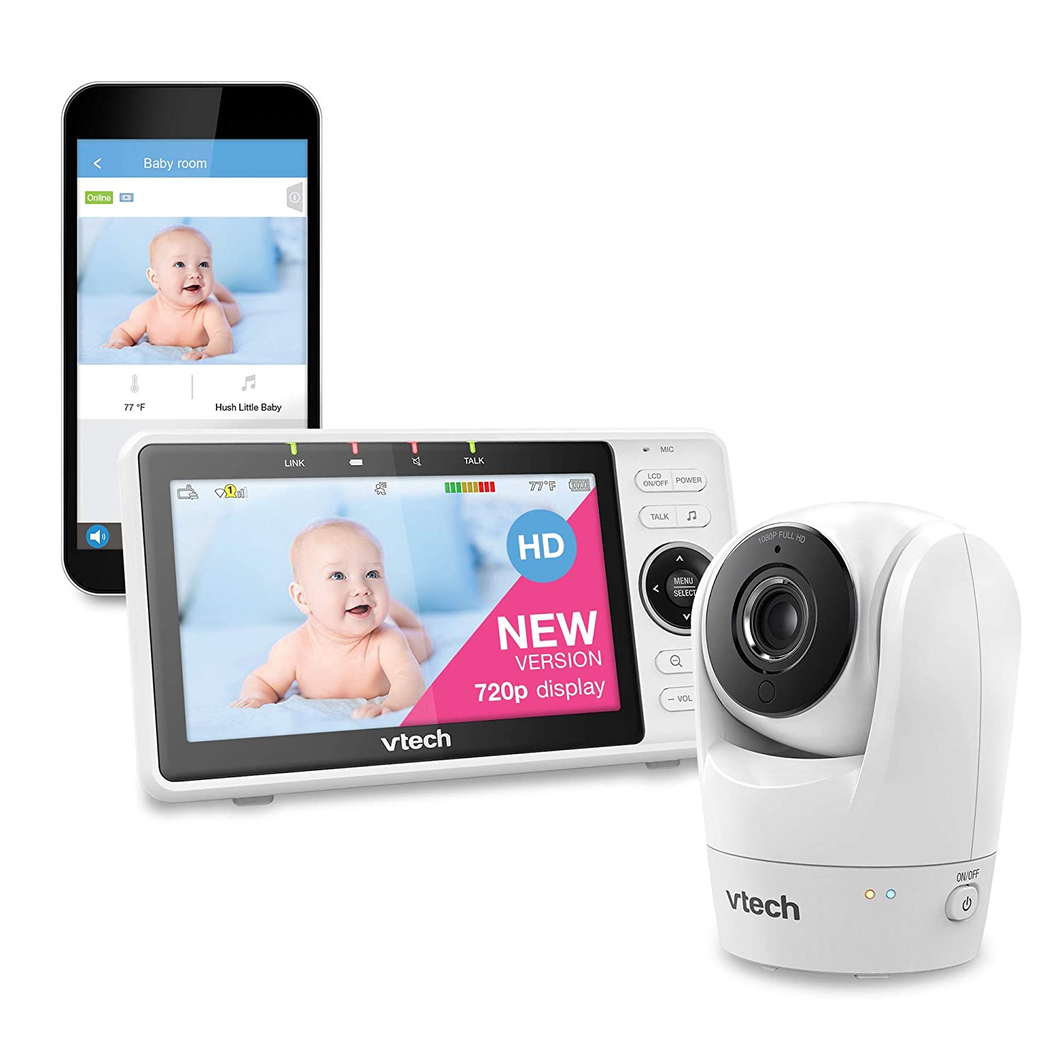 VTech Upgraded Smart WiFi Baby Monitor VM901, 5-inch