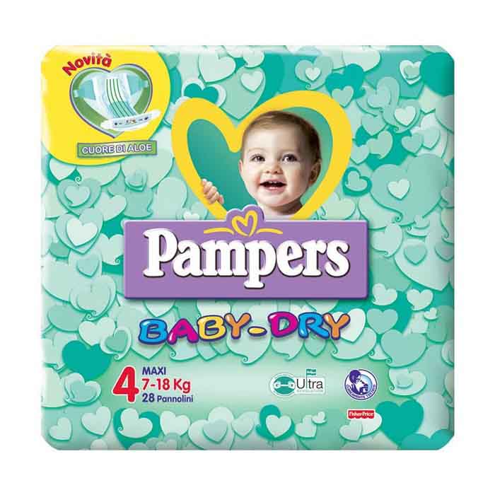 Pampers Baby Dry Maxi taglia 4, 7-18 kg pezzi 19 | Bakaji